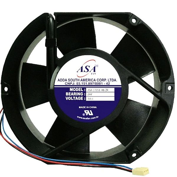 MICRO VENTILADOR 24V 17251B-24 172X150X51MM ROLAMENTO RPM: 3800 2,05AMPER D171 - 3 FIOS - 1725124R