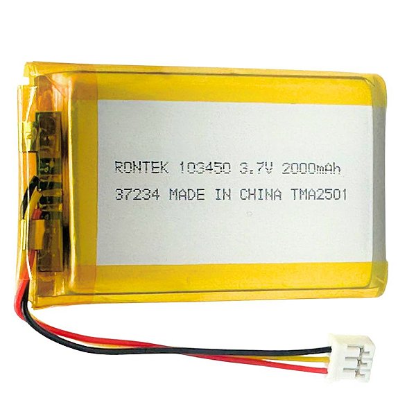 BATERIA RECARREGAVEL LITIO 3,7 5V 103450 2000MAH C/ CONECTOR