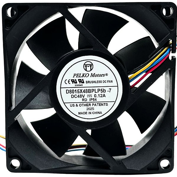 VENTILADOR DE REFRIGERAÇÃO PELKO D8025X48BPCB2H-7 8025 DC48V 0.07A INVERSOR DE 3 FIOS