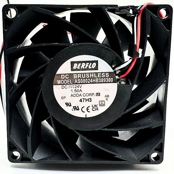 MICRO VENTILADOR 80X80X38MM 24VDC 1.50A AS08024HB389300 BERFLO