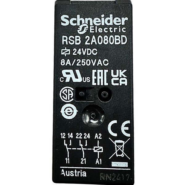 RELÉ DE INTERFACE 8A 2NAF 24VCC - RSB2A080BD