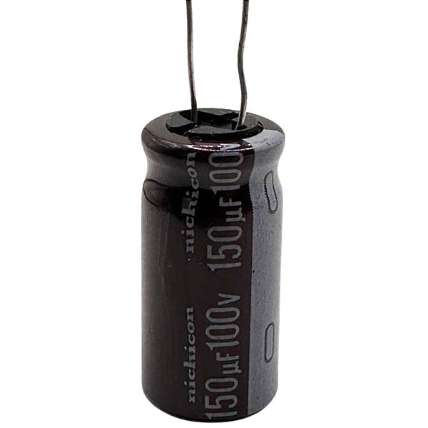 CAPACITOR ELETROLITICO 150UF 100V 105° 25X25X5MM RADIAL NICHICON