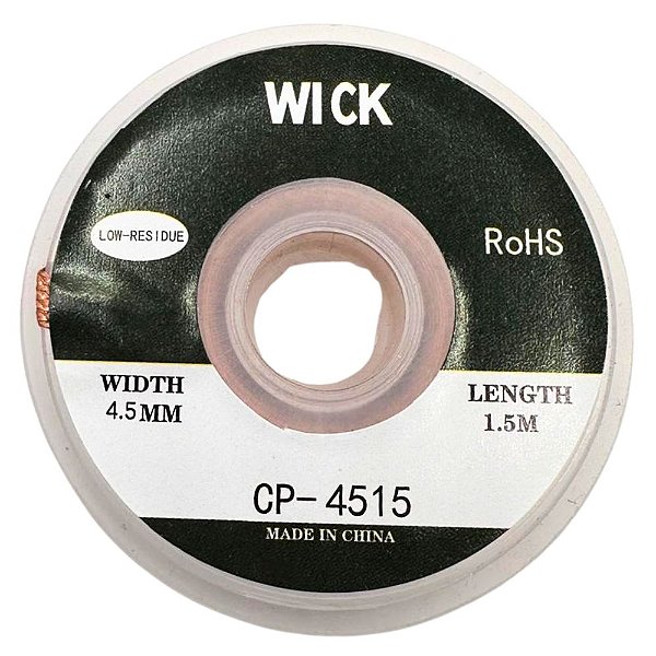 FITA MALHA DESSOLDADORA 4,5MM ROLO COM 1,5 METROS CP-4515 WICK