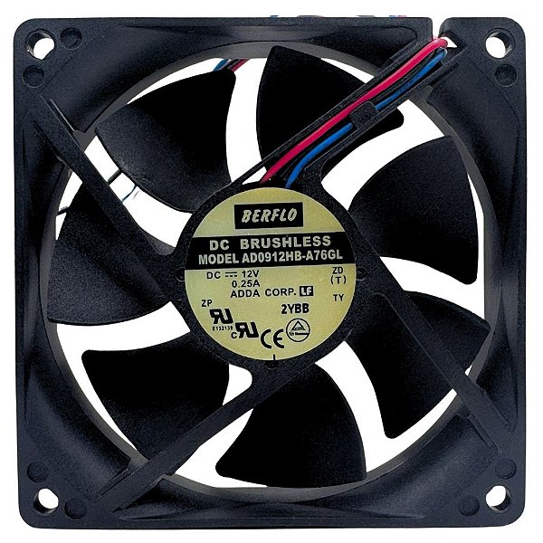MICROVENTILADOR AD0912HBA76GL 12VDC 92X92X25MM ROLAMENTO - BERFLO