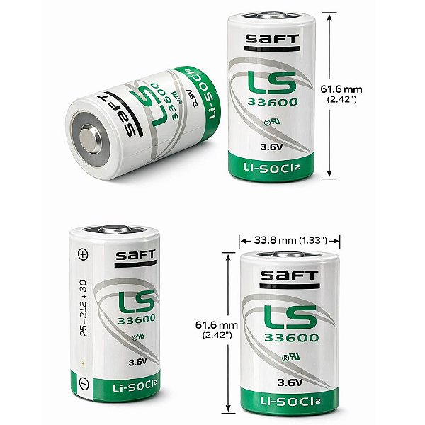 BATERIA 3,6V LS33600 (TIPO D) LITHIUM SAFT