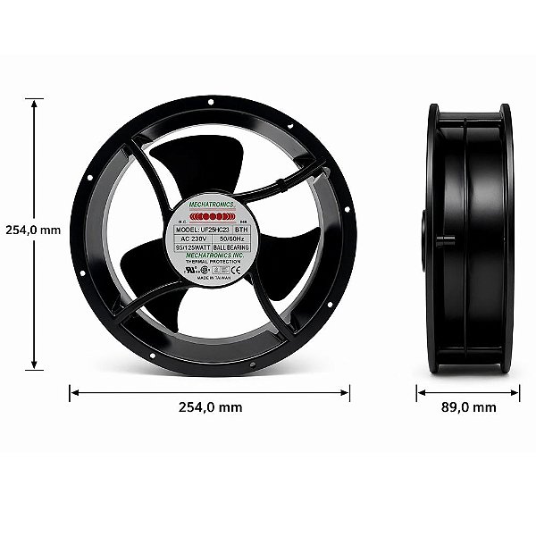 Ventilador Mechatronics UF25GCB23-BTH 230 V 50/60Hz BALL-95/125WATT