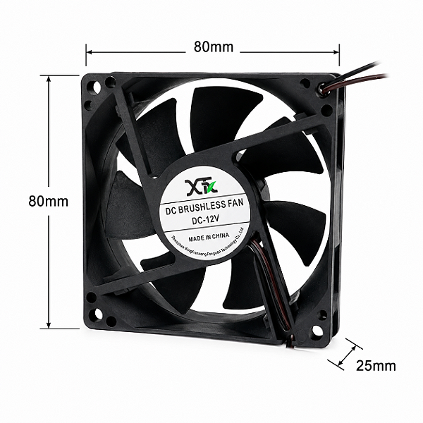Ventoinha 80x80x25mm 12v 5000rpm Donggan Cooler