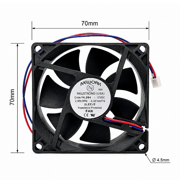 MICRO VENTILADOR 80X80X25 12V 14.204-E NEWORK