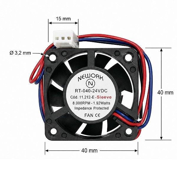 Cooler 40x40x10 RT-040-24vdc 11.212-E -SLEEVE