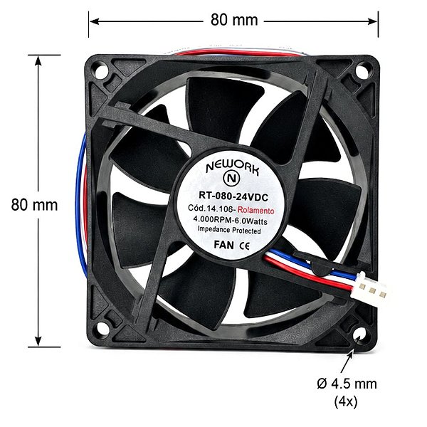 MICROVENTILADOR 80X80X25MM RT-080 24VDC 14.106R NEWORK (RT080 14106R)