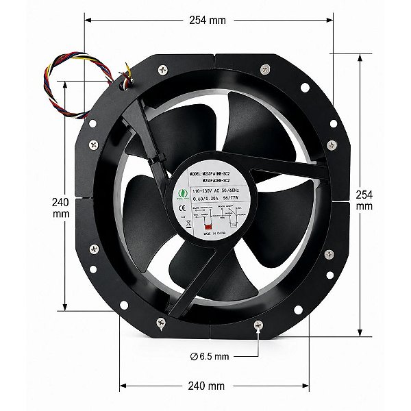 MICROVENTILADOR 254X89MM M230FA2HB-SC2 MUTUAL 70W BIVOLT