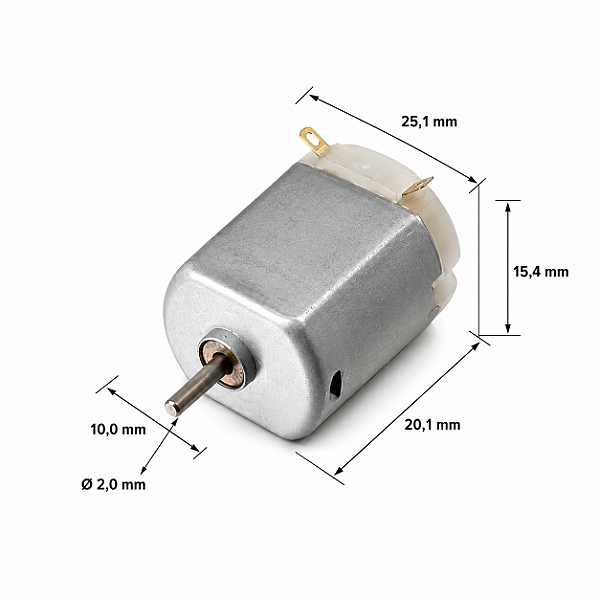 MICRO MOTOR DC 3-6V 25*20*15MM 8*2MM 17.000-18.000 RPM