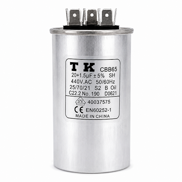 CAPACITOR DE PARTIDA 20+1,5UF/440VAC 50/602HZ +-5%