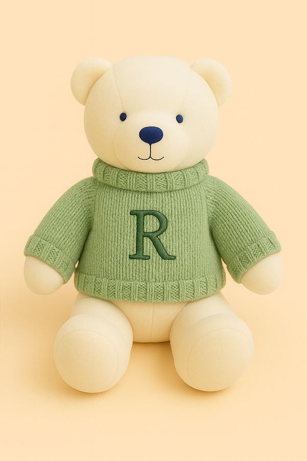 Ursinho com tricô personalizado - Lista Rafael