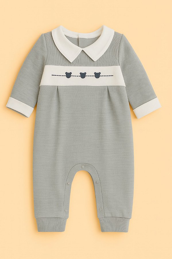 Macacão Cinza Ursinhos Tricô - Lista Rafael