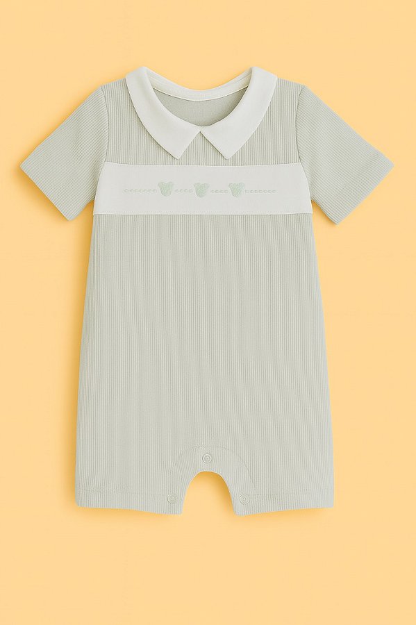 Macaquinho Verde Claro Ursinhos Tricô - Lista Rafael