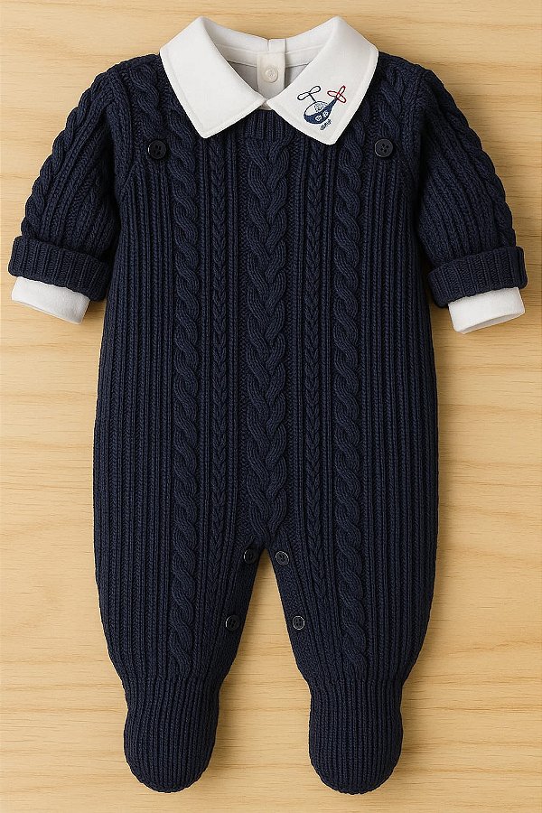 Conjunto Tricô Azul Marinho