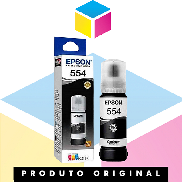 Tinta Epson T554120 Preta  | L8160 L-8160 L8180 L-8180 | Original 70ml
