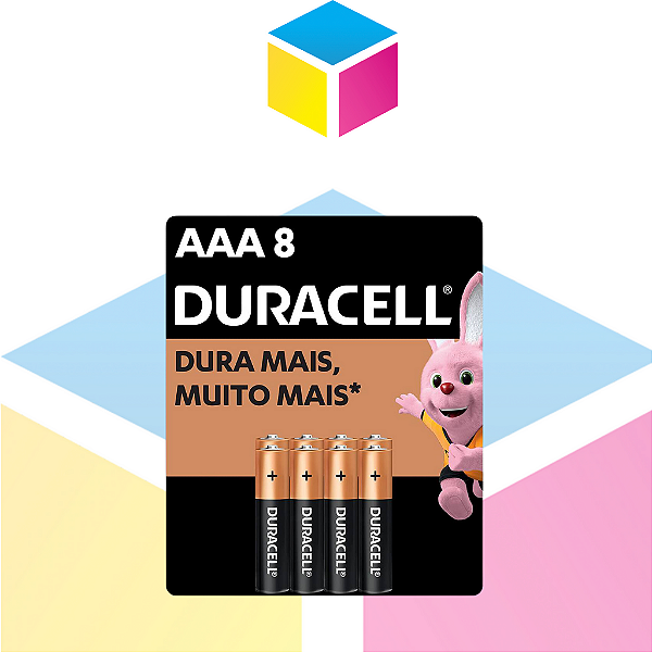 Pilha Duracell AAA / MN‑2400 B8 | Alcalina | Pacote com 8 Unidades | Produto novo com garantia