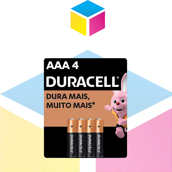 Pilha Duracell AAA / MN‑2400 B4 | Alcalina | Pacote com 4 Unidades | Produto novo com garantia
