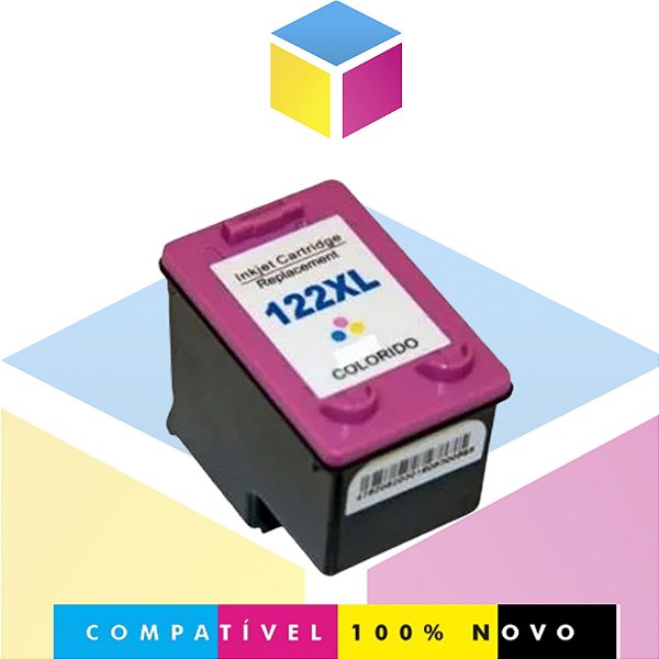 Cartucho de Tinta HP 122 XL 122 Colorido Compatível | A CH 564 HB CH564HB | 13ml