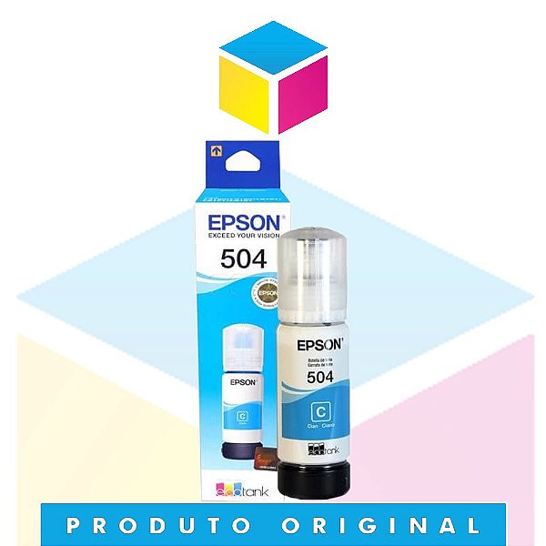 Tinta Epson 504 T 504 Ciano |T 504220 AL T 504220 | L 4150  L 4160 L 4260  L 6191  L 6161 L 6171 | Original 70ml