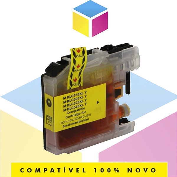 Cartucho de Tinta Brother LC-505Y LC505 Amarelo Yellow Compatível | MFC-J200 DCP-J100 DCP-J105 | 11ml