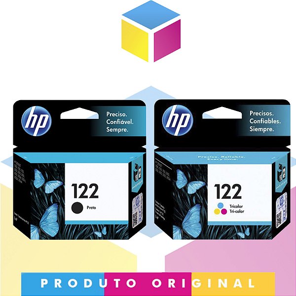 Kit HP 122 Original Preto 2 ml + HP 122 Original Colorido 2 ml |  HP 122 CH 561 HB