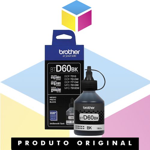 Tinta Brother BTD60BK BT-D60 Preto Original | MFC-T810W MFC-T4500DW MFC-T910DW HL-T4000DW | 108ml