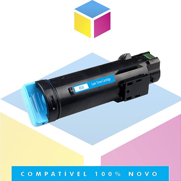 Toner Compatível Xerox XP6510 Ciano | Phaser 6510 Workcentre 6515n | 2.4K