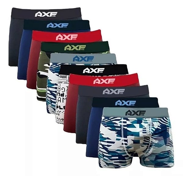 Kit 10 Cuecas Box Boxer Estampadas Masculino - Tamanhos 34 ao 44