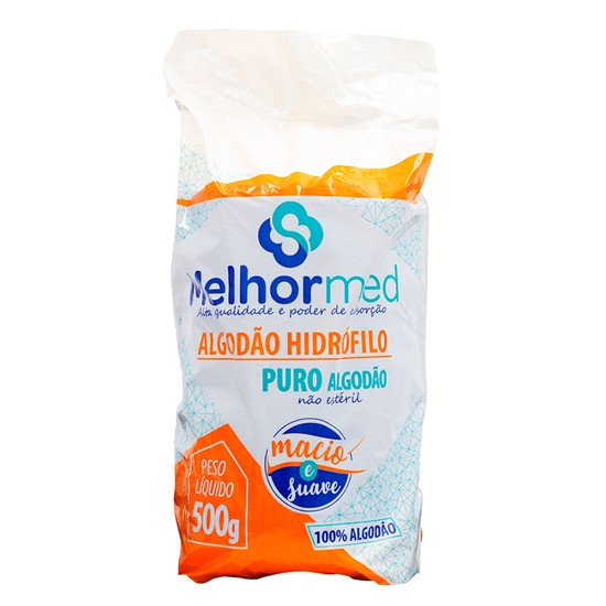 Algodão Hidrófilo 500g Rolo - MELHORMED