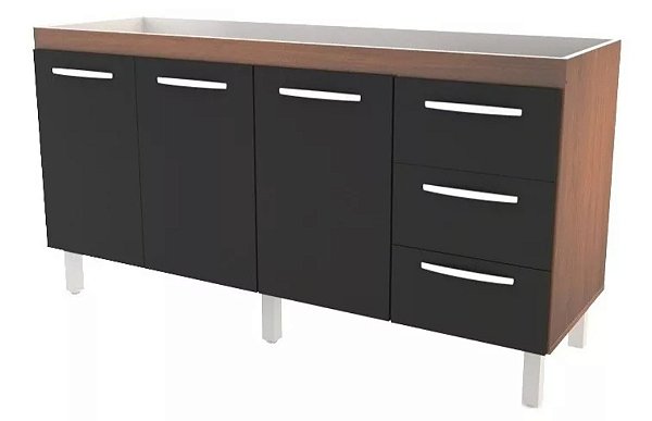 Armário Cozinha, Pia De 160 Cm + Montagem