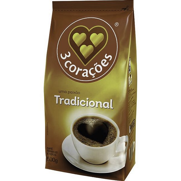 Café 3 Corações Tradicional Pacote com 500g