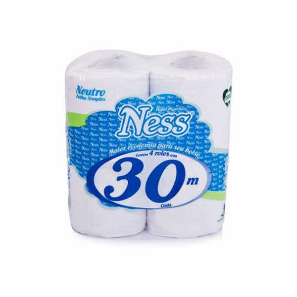 Papel Higiênico NESS Folha  Simples c/ 4 rolos