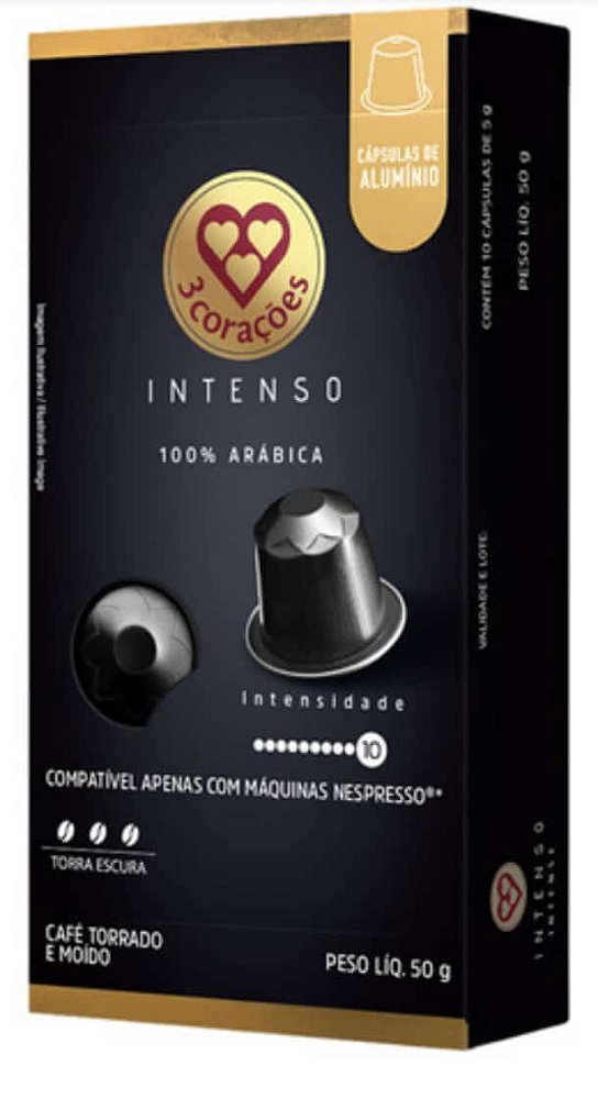 10 Cápsulas para Nespresso, 3 Corações.