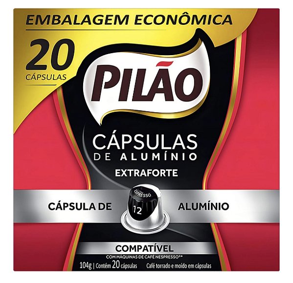 Café Pilão Cápsula Extraforte Compatível com Máquina de Café Nespresso CX 20 UN