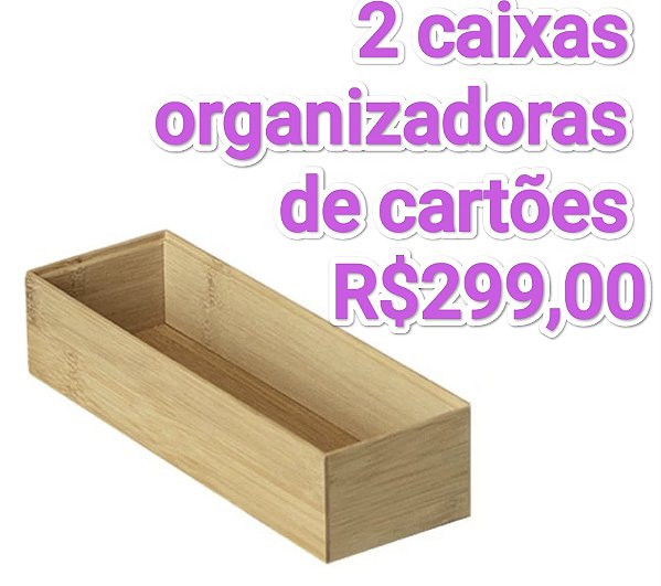 2 caixas organizadoras de cartões de visita