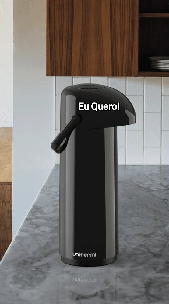 Garrafa térmica 1 litro preta de apertar