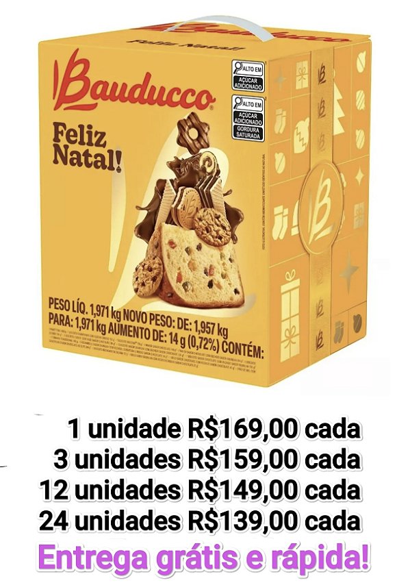Cesta de Natal Bauducco 1,971 kg. 15 itens