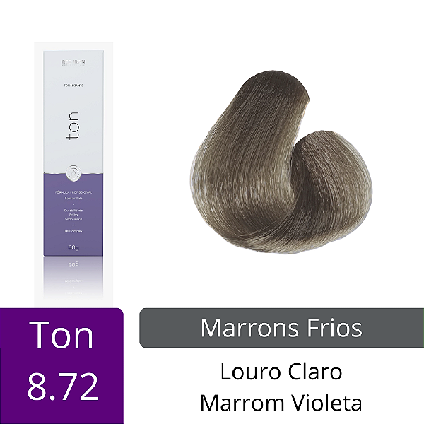 Ton - 8.72 - Louro Claro Marrom Violeta - 60g