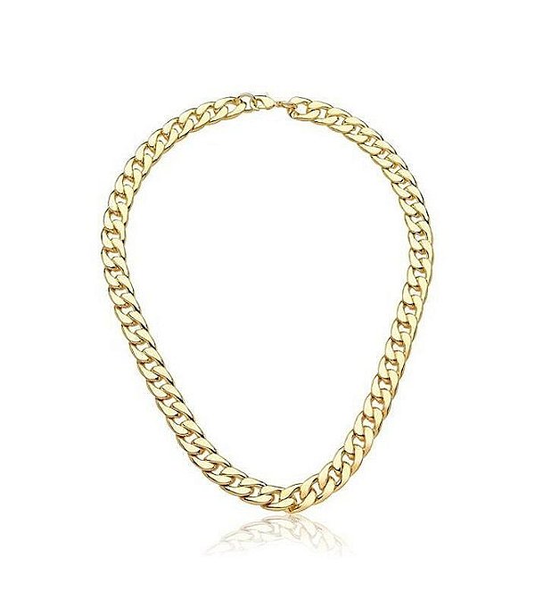 Corrente Elo Groumet 45 cm Banhada a Ouro 18k
