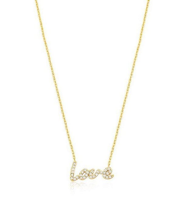 Colar Love Cristal Banhado em Ouro18k