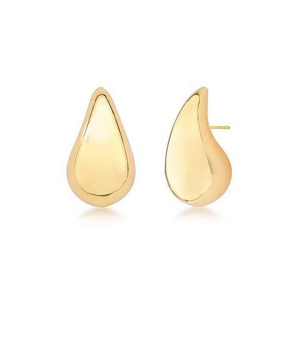 Brinco Gota Dourada Bold M Banhado em Ouro 18k