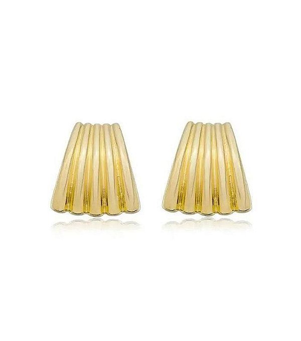Brinco Leque Vintage Banhado a Ouro 18K
