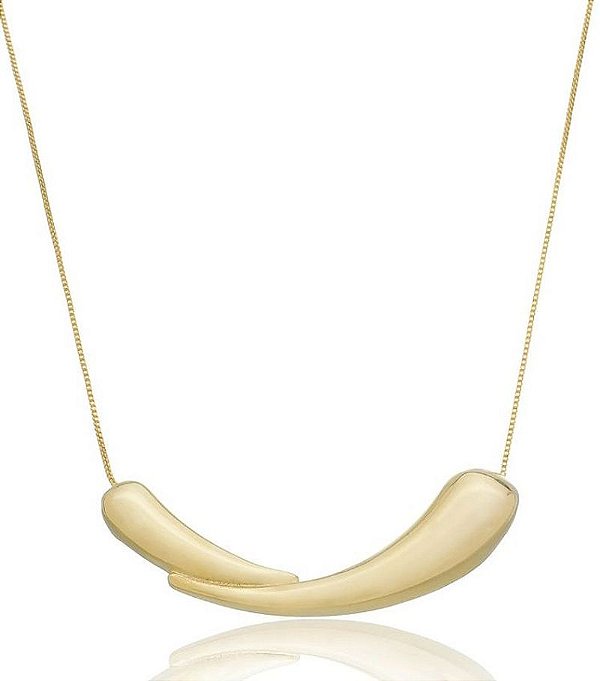 Colar Dourado Gotas 40 cm Banhado a Ouro 18k