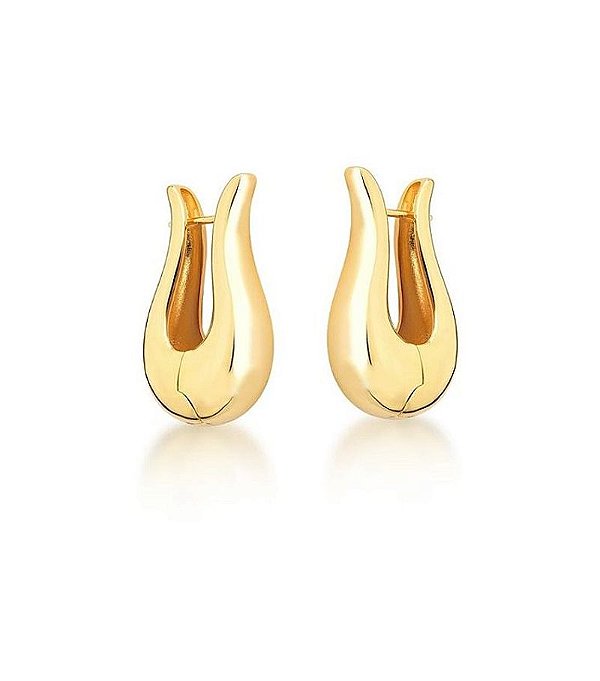 Brinco de Argola Curve G Banhada a Ouro 18k