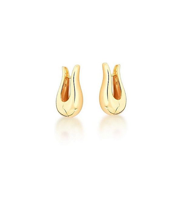Brinco de Argola Curve M Banhada a Ouro 18k