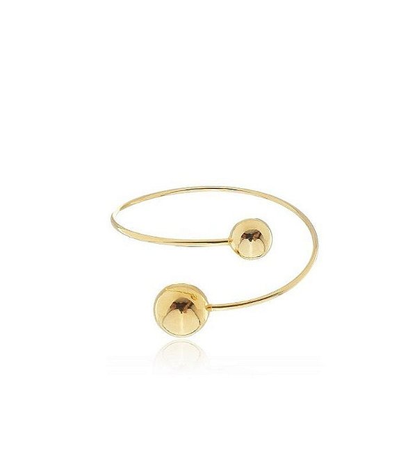 Bracelete Feminino Dourado Esferas Lisas Banhado a Ouro 18k