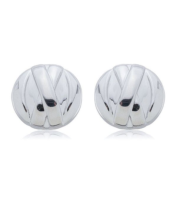 Brinco Base Texturas Banhado a Ródio Branco